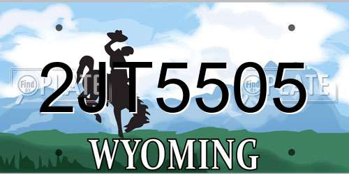 2JT5505 Wyoming License Plate