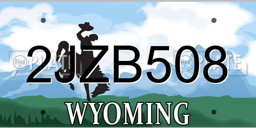 2JZB508 Wyoming License Plate
