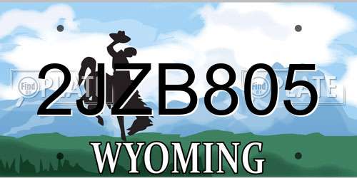2JZB805 Wyoming License Plate