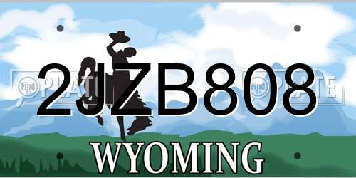 2JZB808 Wyoming License Plate