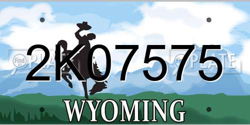 2K07575 Wyoming License Plate