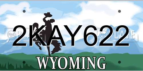 2KAY622 Wyoming License Plate