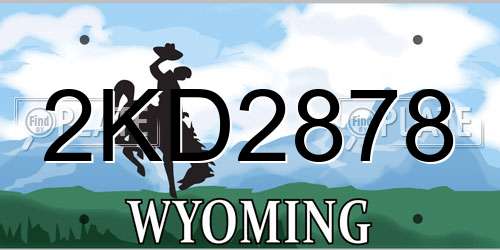 2KD2878 Wyoming License Plate