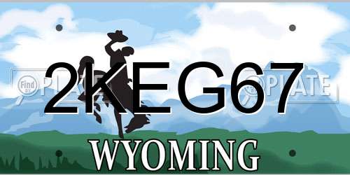 2KEG67 Wyoming License Plate