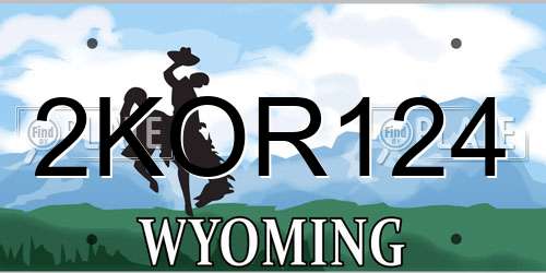 2KOR124 Wyoming License Plate