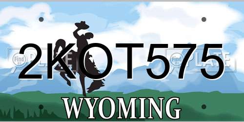 2KOT575 Wyoming License Plate