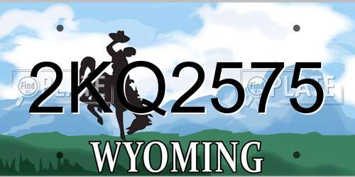2KQ2575 Wyoming License Plate