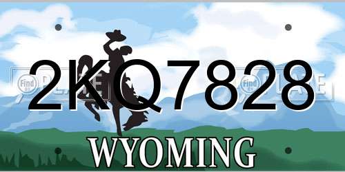 2KQ7828 Wyoming License Plate