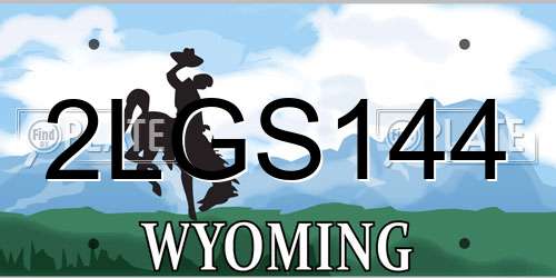 2LGS144 Wyoming License Plate