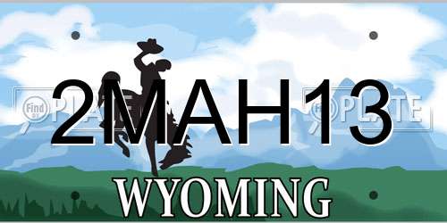 2MAH13 Wyoming License Plate