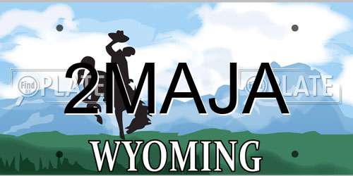 2MAJA Wyoming License Plate