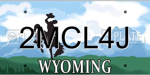 2MCL4J Wyoming License Plate