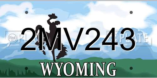 2MV243 Wyoming License Plate