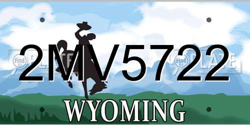 2MV5722 Wyoming License Plate