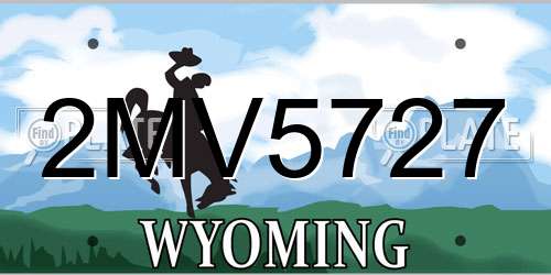 2MV5727 Wyoming License Plate