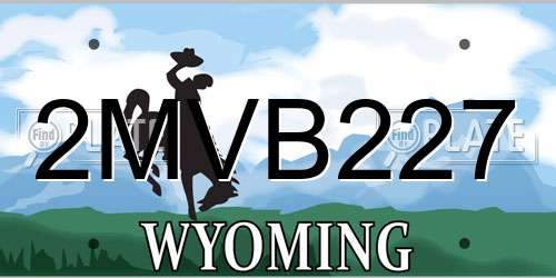 2MVB227 Wyoming License Plate