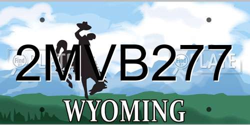 2MVB277 Wyoming License Plate