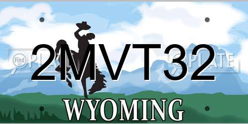 2MVT32 Wyoming License Plate
