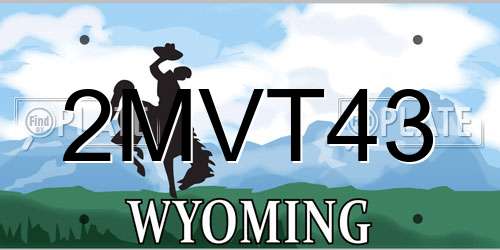 2MVT43 Wyoming License Plate