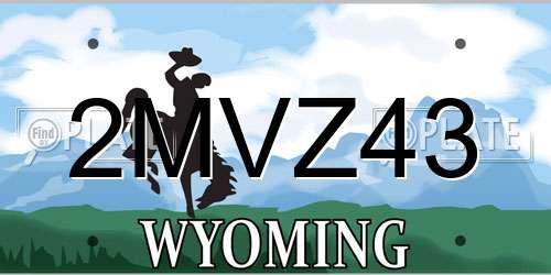 2MVZ43 Wyoming License Plate