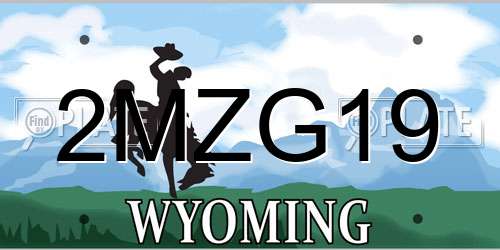2MZG19 Wyoming License Plate