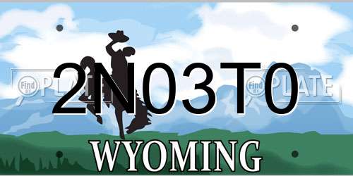 2N03T0 Wyoming License Plate