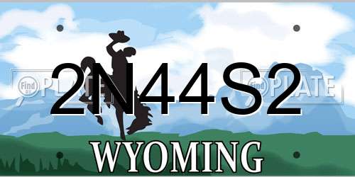 2N44S2 Wyoming License Plate