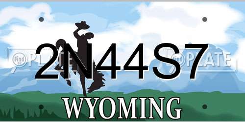 2N44S7 Wyoming License Plate