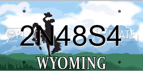 2N48S4 Wyoming License Plate