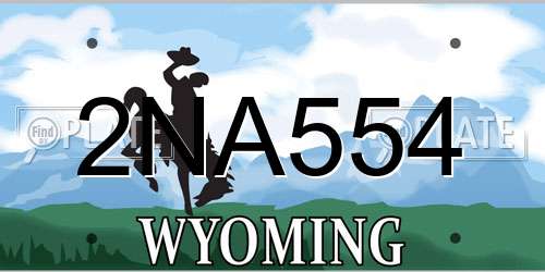 2NA554 Wyoming License Plate