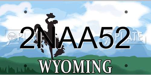 2NAA52 Wyoming License Plate