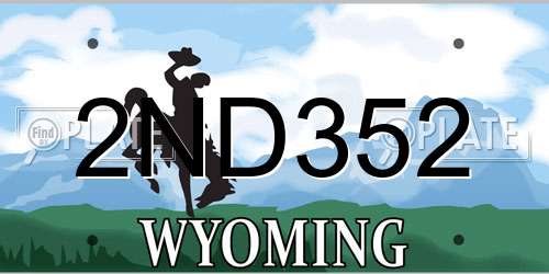 2ND352 Wyoming License Plate