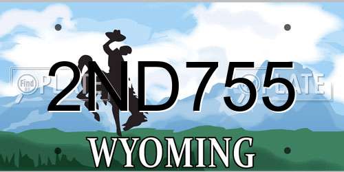 2ND755 Wyoming License Plate