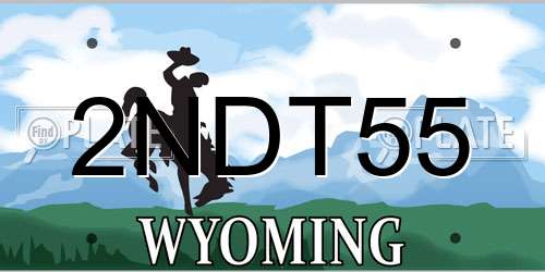 2NDT55 Wyoming License Plate