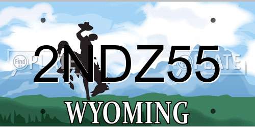 2NDZ55 Wyoming License Plate