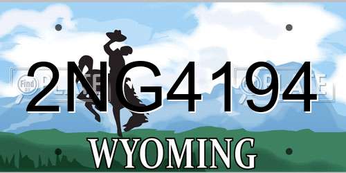 2NG4194 Wyoming License Plate