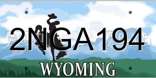 2NGA194 Wyoming License Plate