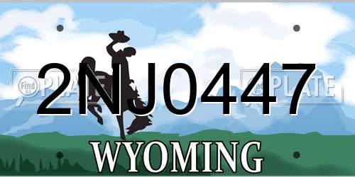2NJ0447 Wyoming License Plate