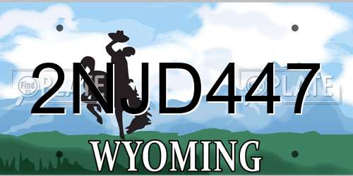 2NJD447 Wyoming License Plate