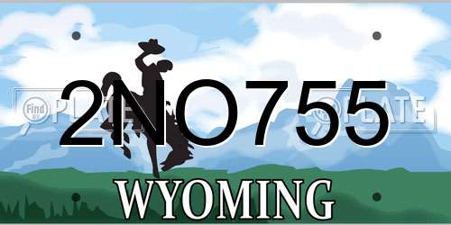 2NO755 Wyoming License Plate
