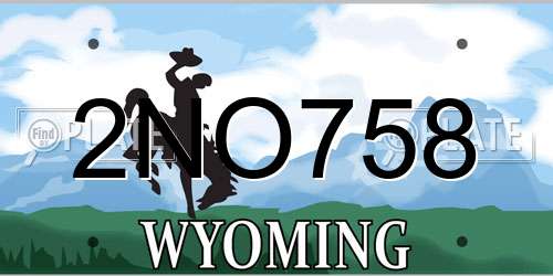 2NO758 Wyoming License Plate