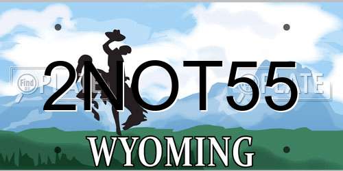 2NOT55 Wyoming License Plate