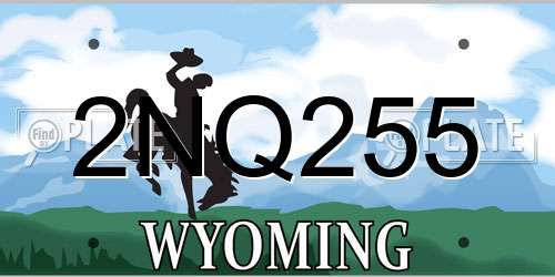 2NQ255 Wyoming License Plate