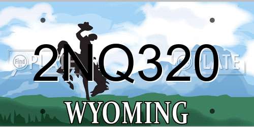 2NQ320 Wyoming License Plate