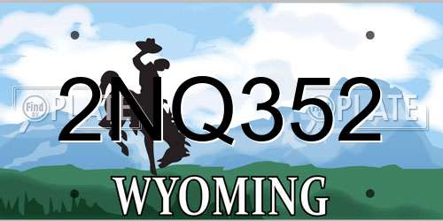 2NQ352 Wyoming License Plate