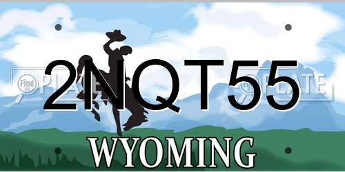 2NQT55 Wyoming License Plate