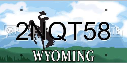 2NQT58 Wyoming License Plate