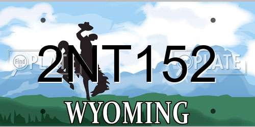 2NT152 Wyoming License Plate