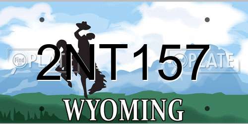 2NT157 Wyoming License Plate