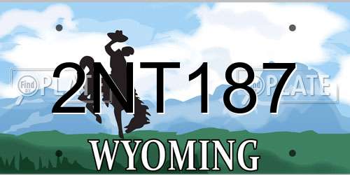 2NT187 Wyoming License Plate